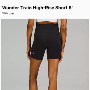Lululemon Wunder Train high rise shorts Black Size 2. NWOT. Never worn.